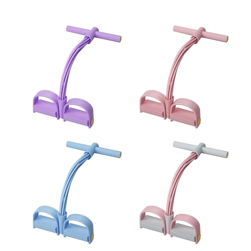 MuscleForge 6-Tube Resistance Bands with Pedal for Full Body Home Workout Trainer