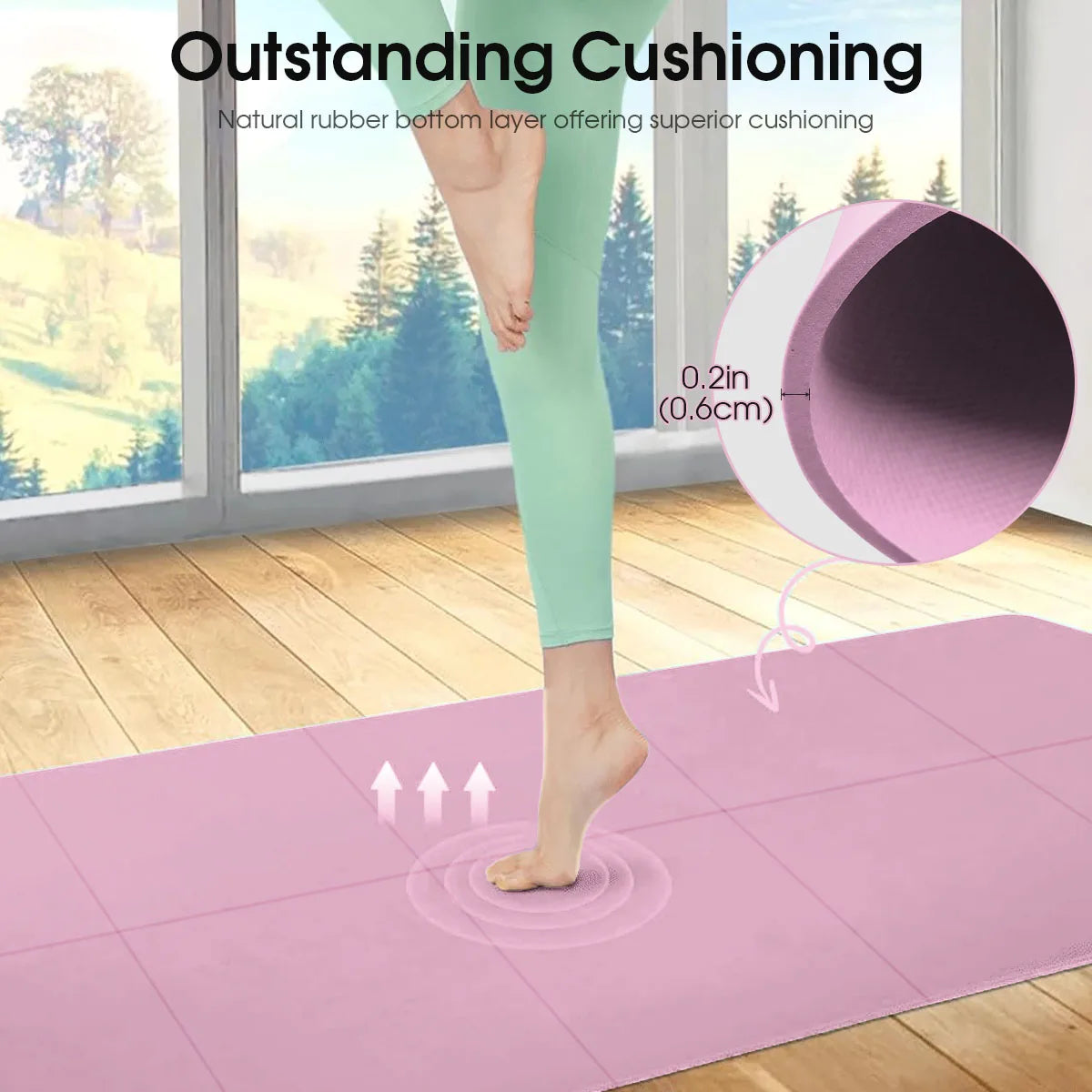 MuscleForge Non-Slip Yoga Mat- Extra Thick Pilates & Fitness Exercise Pad for Home Workouts