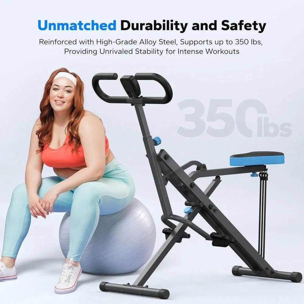 MuscleForge Squat & Row Trainer-Foldable Home Workout Machine