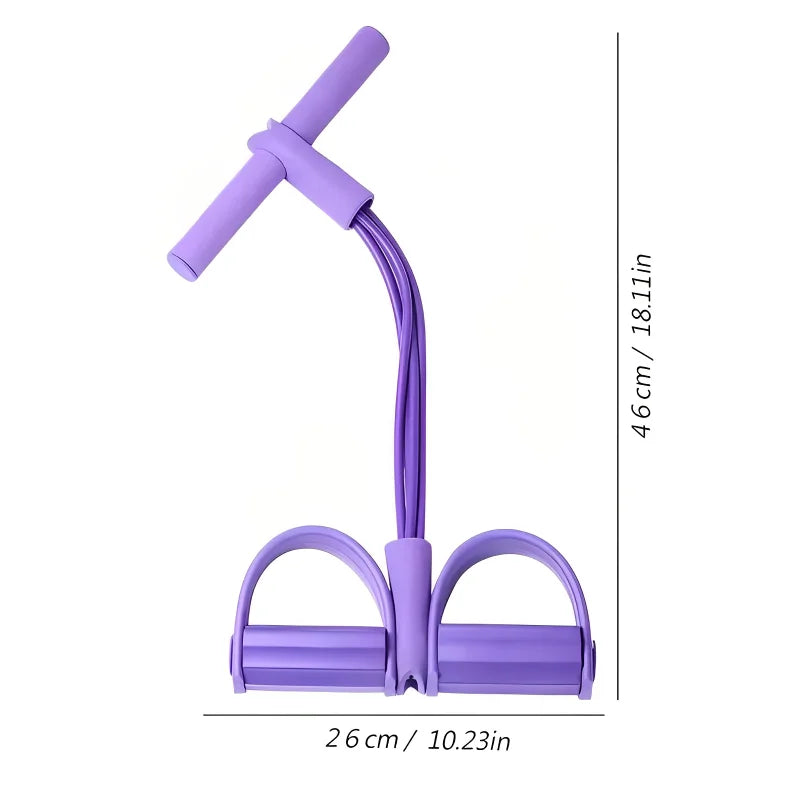MuscleForge 4-Tube Pedal Resistance Band | Multi-Functional Core & Full-Body Trainer