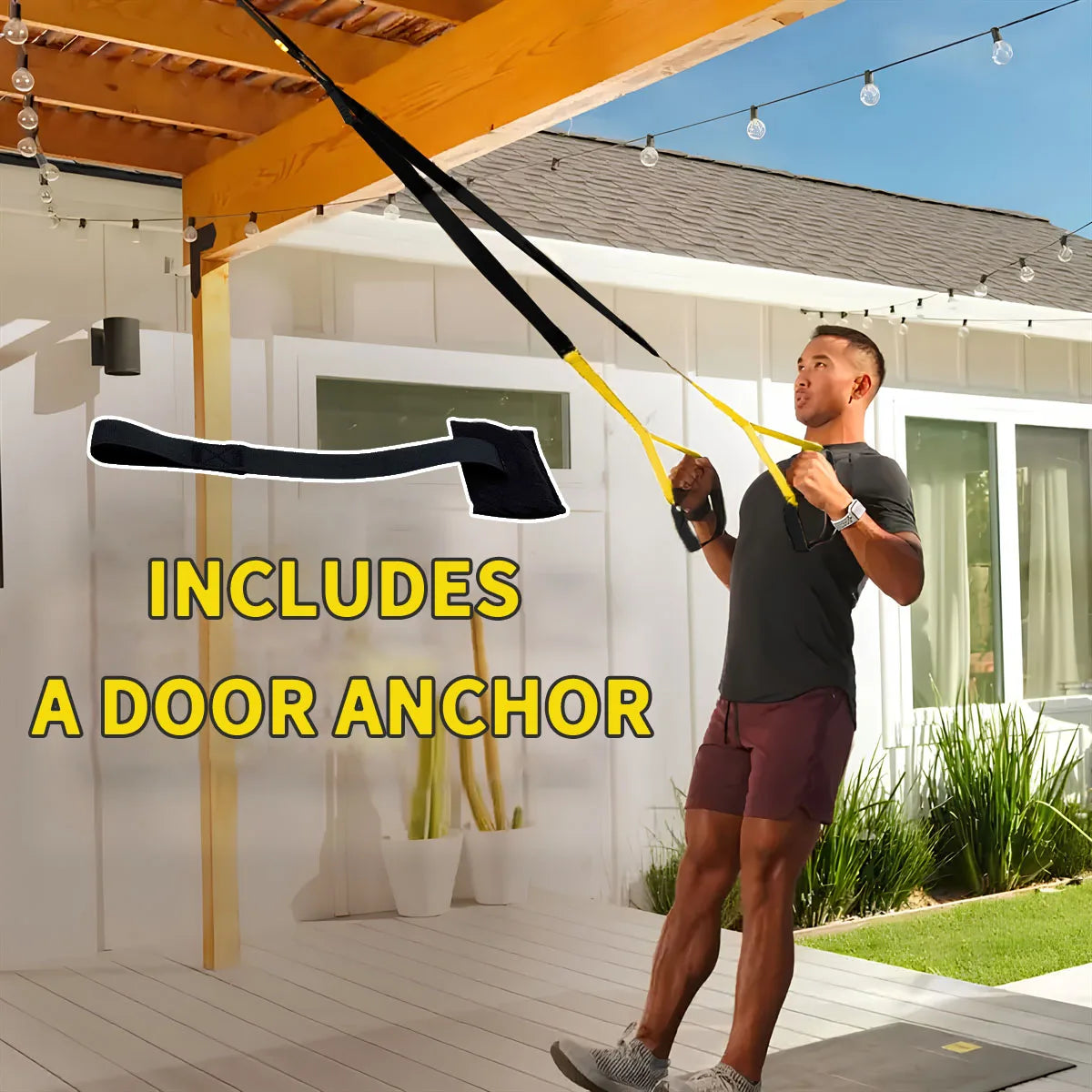 MuscleForge Suspended Training Belt with Bungee Storage Bag