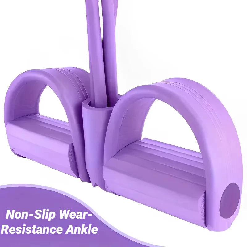 MuscleForge 4-Tube Pedal Resistance Band | Multi-Functional Core & Full-Body Trainer
