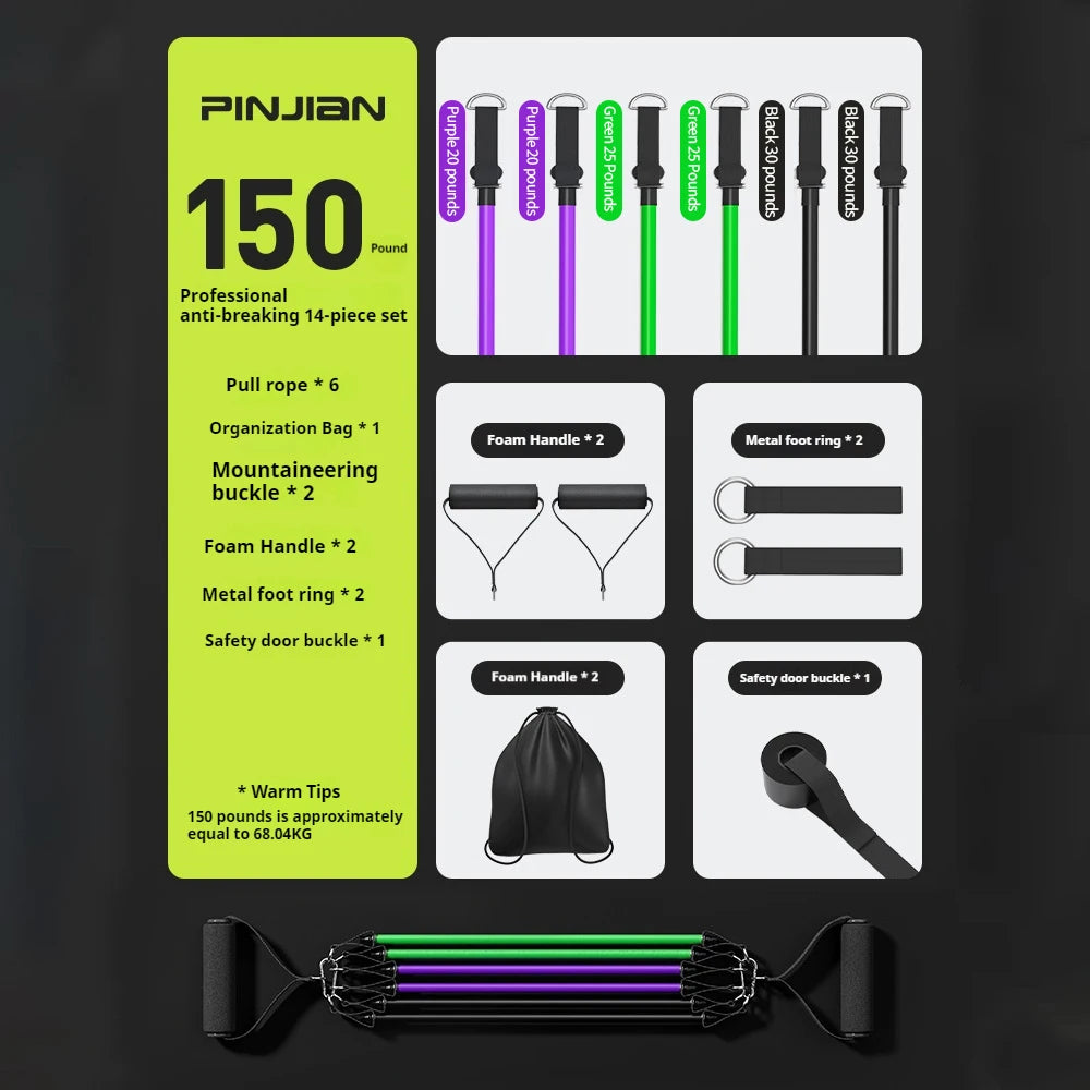 MuscleForge Complete Resistance Band Set with Attachments