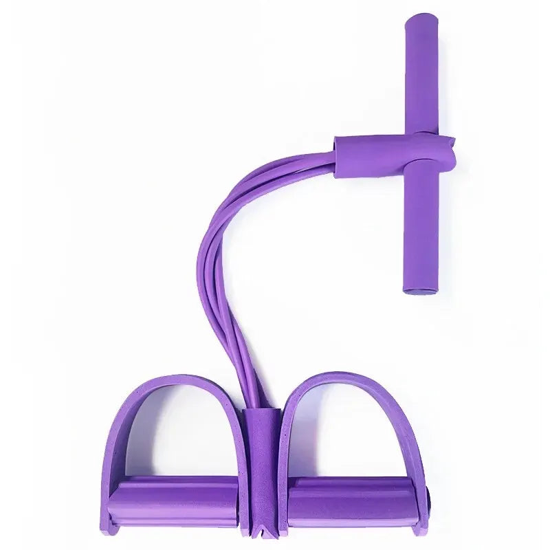 MuscleForge 4-Tube Pedal Resistance Band | Multi-Functional Core & Full-Body Trainer