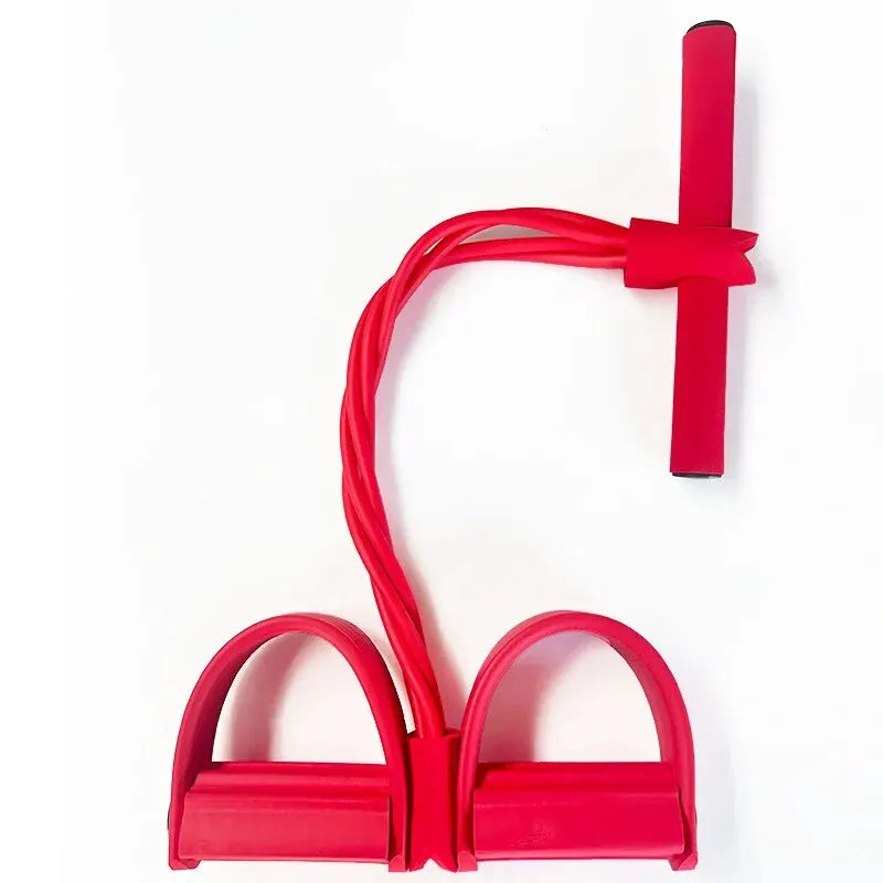 MuscleForge 4-Tube Pedal Resistance Band | Multi-Functional Core & Full-Body Trainer