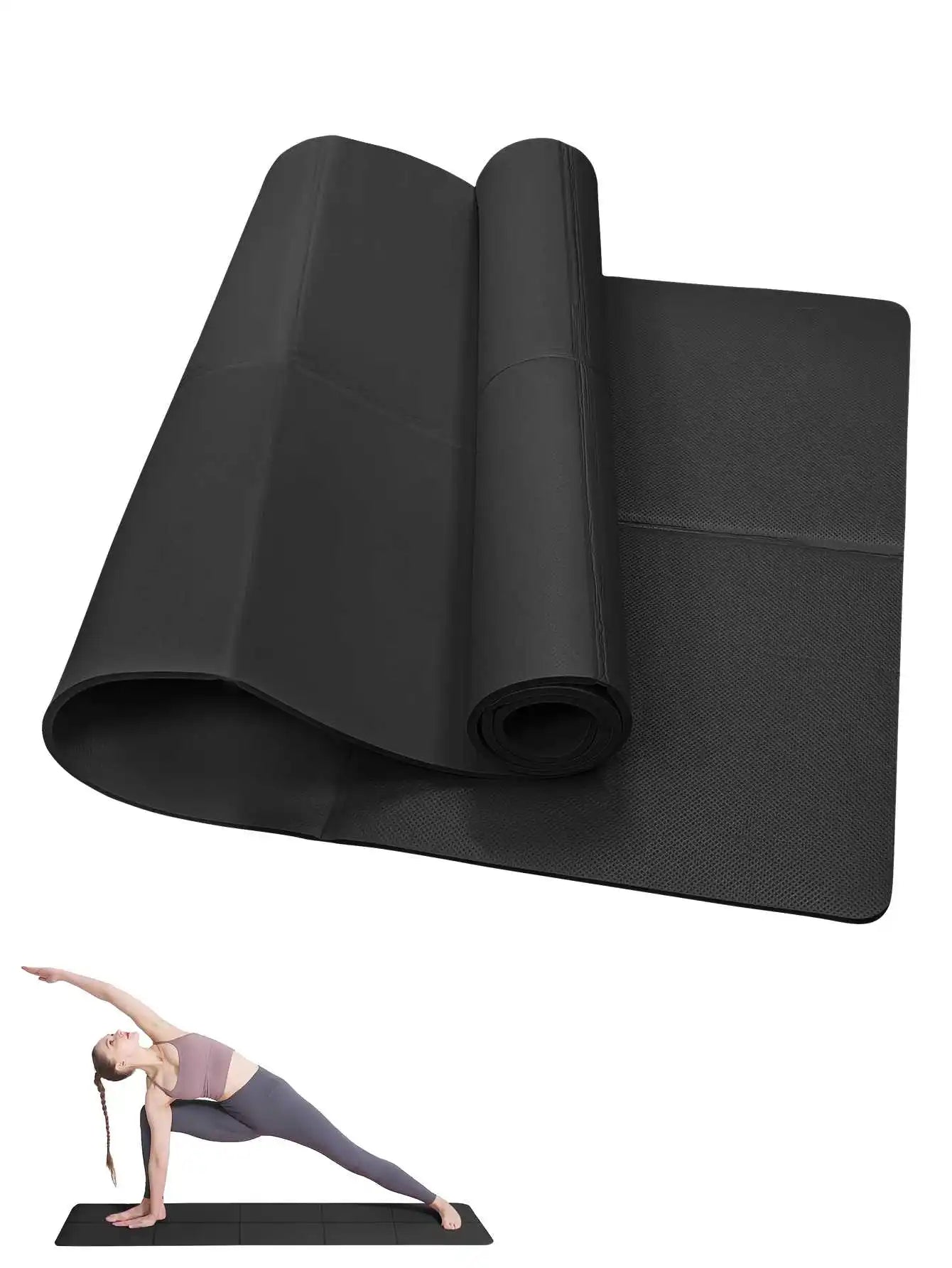 MuscleForge Non-Slip Yoga Mat- Extra Thick Pilates & Fitness Exercise Pad for Home Workouts