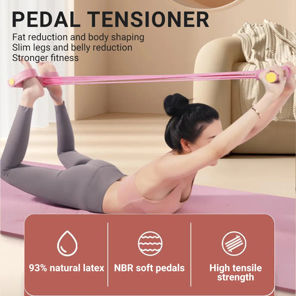 MuscleForge 6-Tube Resistance Bands with Pedal for Full Body Home Workout Trainer