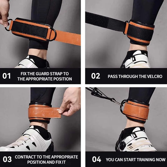 MuscleForge Leather Ankle Straps for Cable Machines