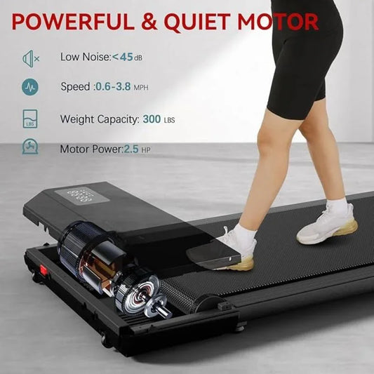 MuscleForge 300 Ibs Capacity 2-in-1 Portable Treadmill with Remote Control