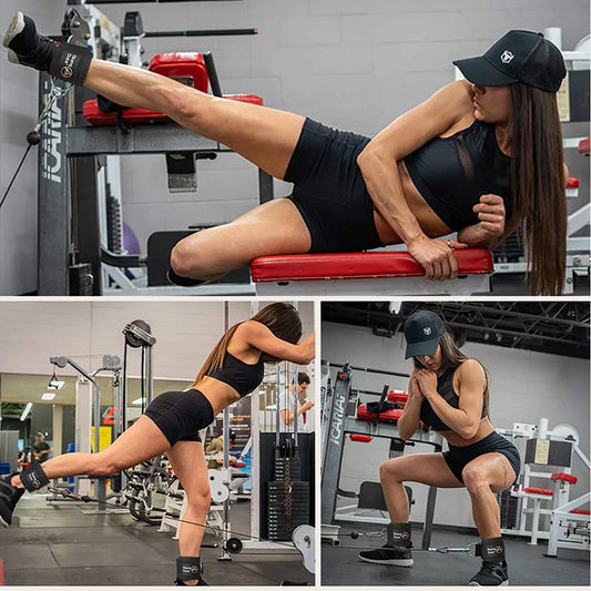 MuscleForge Adjustable Ankle Straps for Strength Training