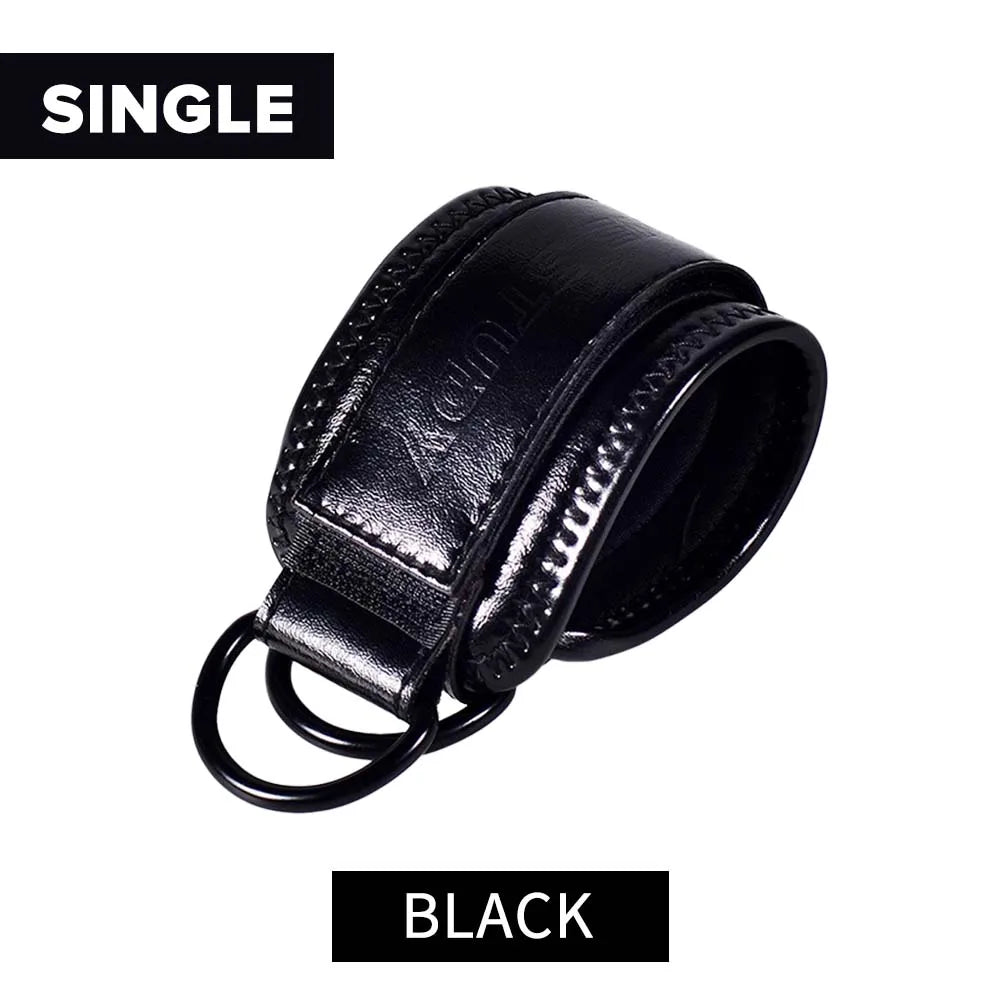 MuscleForge Leather Ankle Straps for Cable Machines