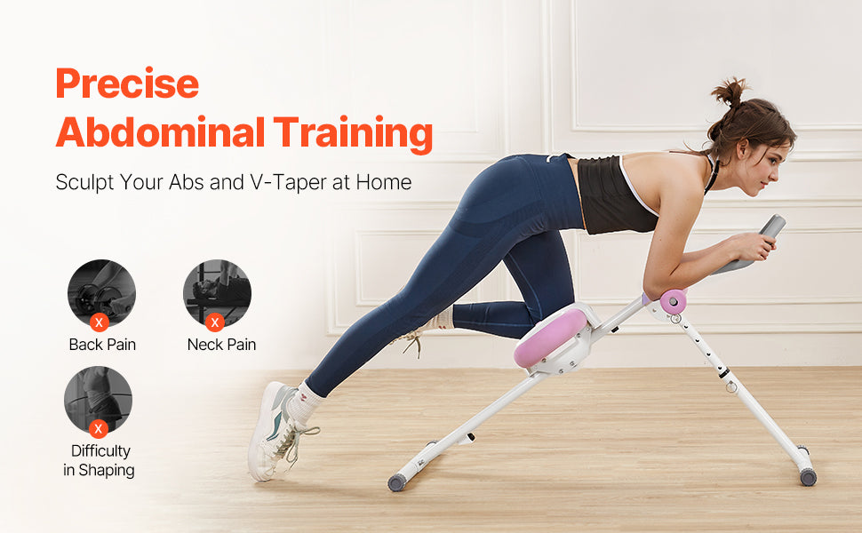 MuscleForge AB Workout Machine- Foldable Ab Cruncher with 440 lbs Capacity for Core & Strength Training at Home