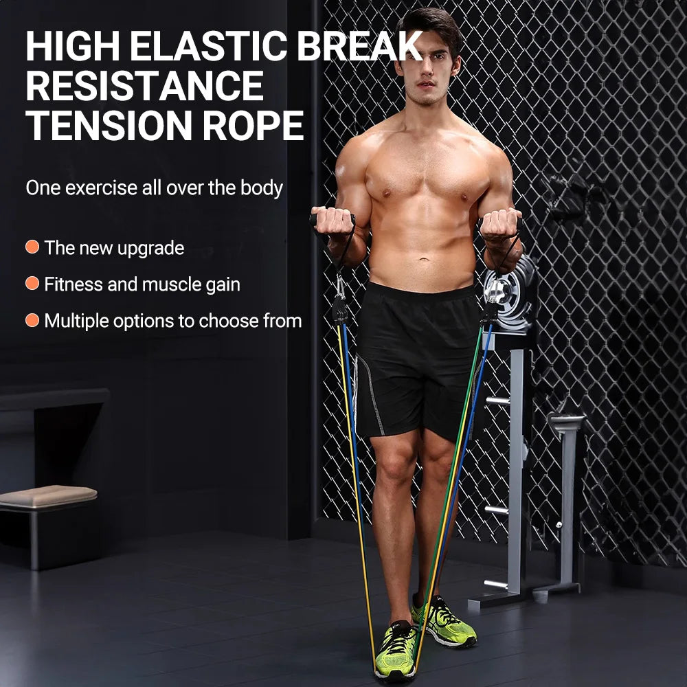 MuscleForge Complete Resistance Band Set with Attachments