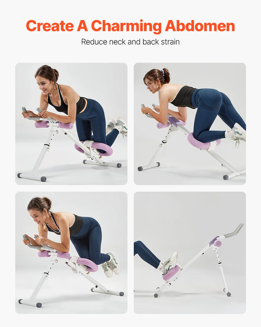 MuscleForge AB Workout Machine- Foldable Ab Cruncher with 440 lbs Capacity for Core & Strength Training at Home