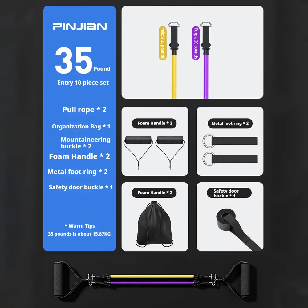 MuscleForge Complete Resistance Band Set with Attachments