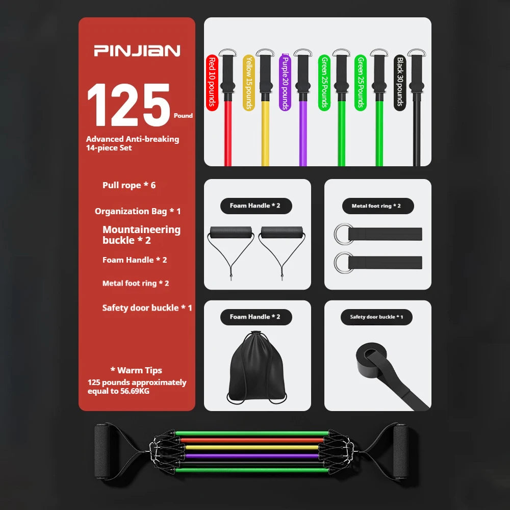 MuscleForge Complete Resistance Band Set with Attachments