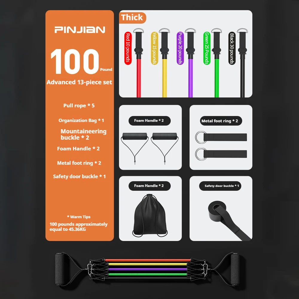 MuscleForge Complete Resistance Band Set with Attachments