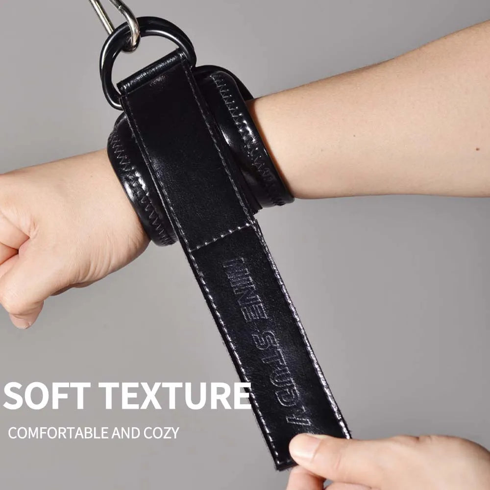 MuscleForge Leather Ankle Straps for Cable Machines
