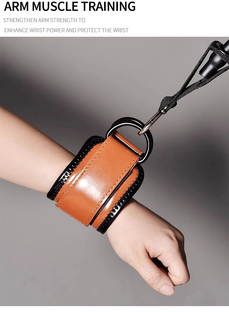 MuscleForge Leather Ankle Straps for Cable Machines