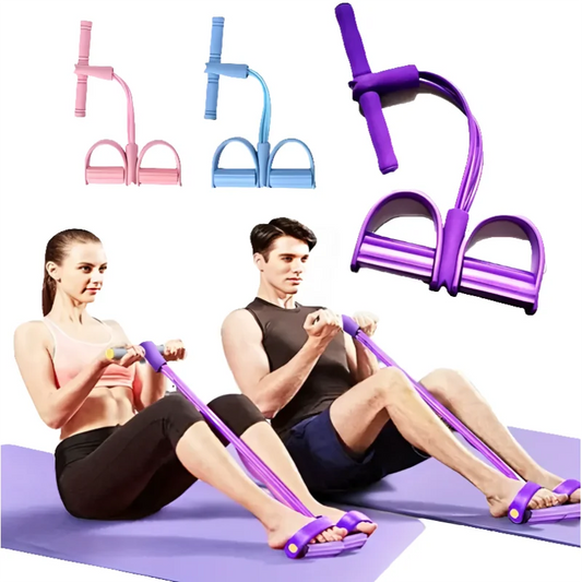 MuscleForge 4-Tube Pedal Resistance Band | Multi-Functional Core & Full-Body Trainer