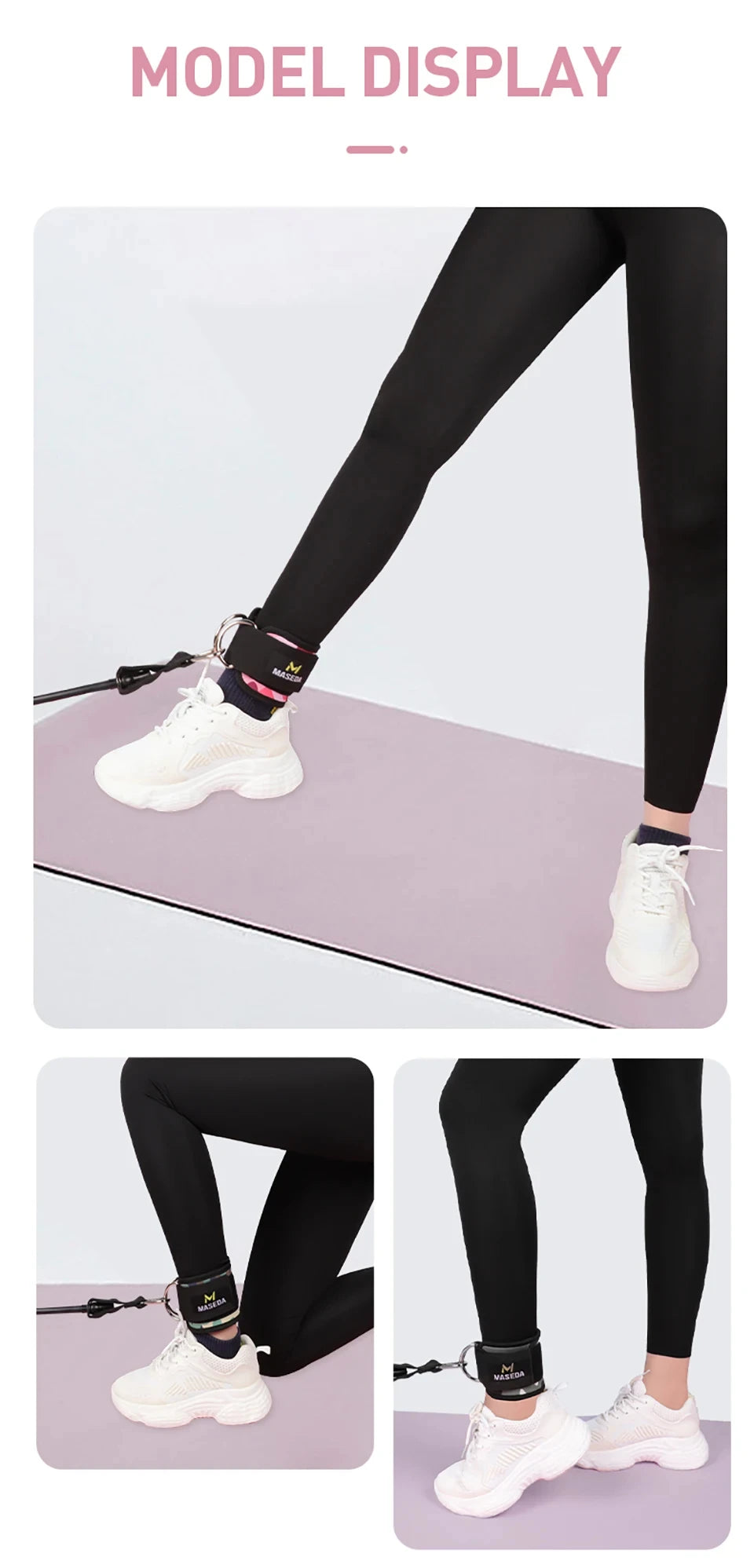 MuscleForge Adjustable Fitness Ankle Straps