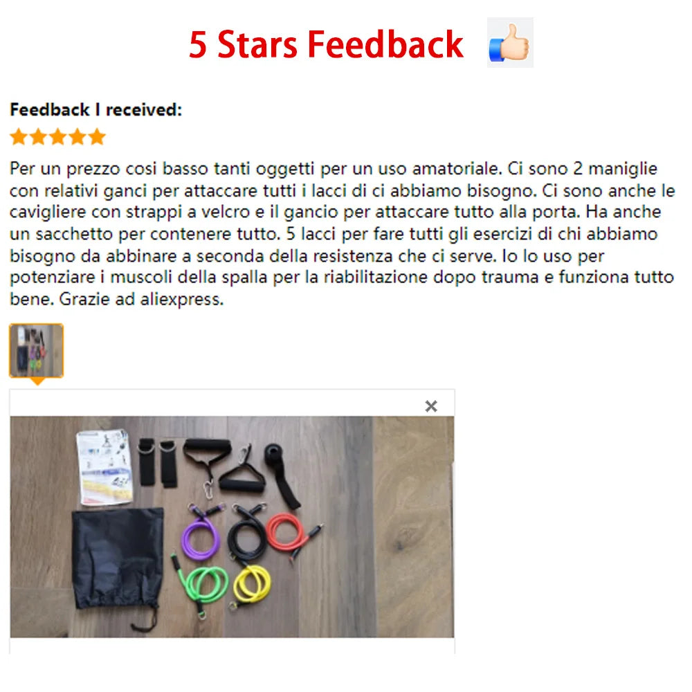 MuscleForge Complete Resistance Band Set with Attachments