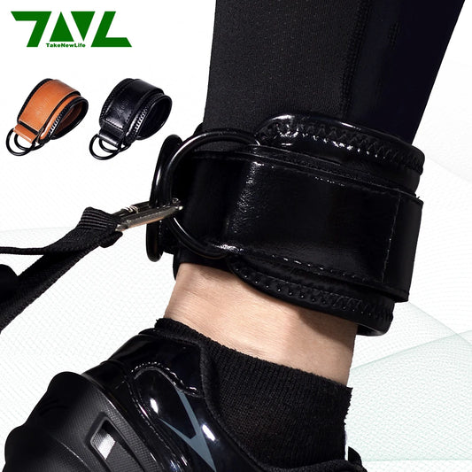 MuscleForge Leather Ankle Straps for Cable Machines