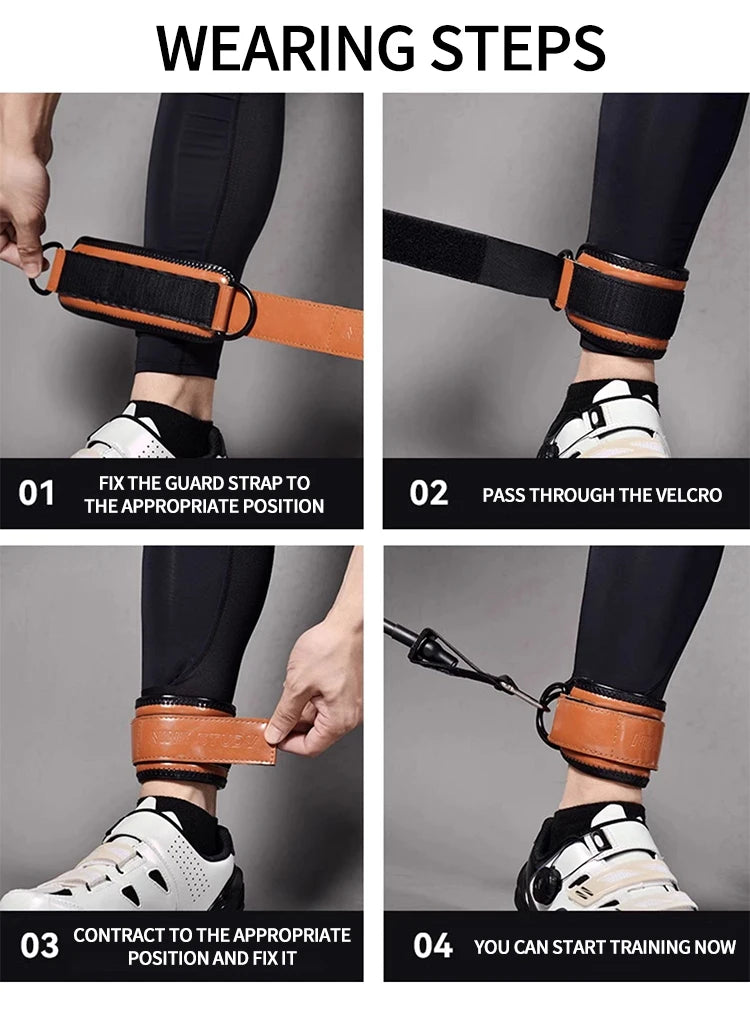 MuscleForge Leather Ankle Straps for Cable Machines