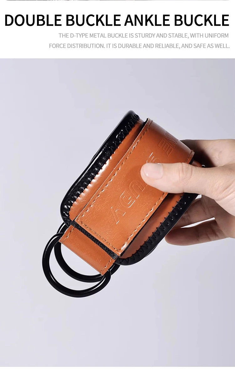 MuscleForge Leather Ankle Straps for Cable Machines