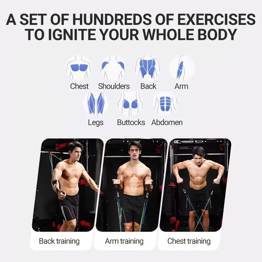 MuscleForge Complete Resistance Band Set with Attachments