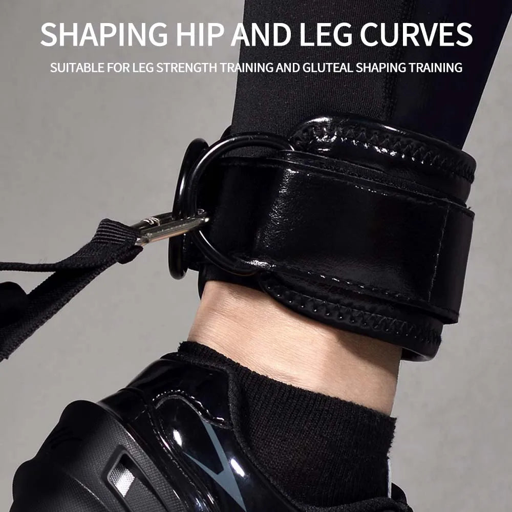 MuscleForge Leather Ankle Straps for Cable Machines