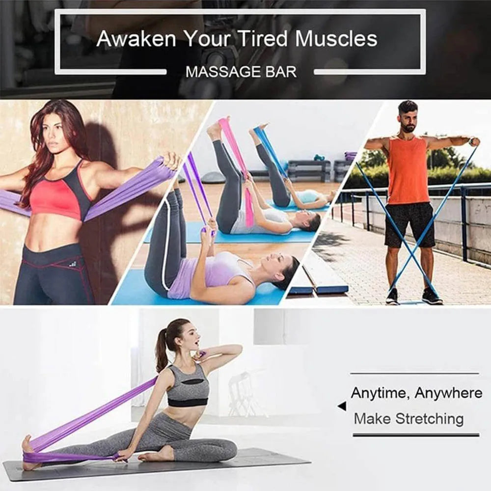 MuscleForge Resistance Bands – Stretch Elastic Bands for Home & Outdoor Fitness, Pilates, Yoga & Strength Training